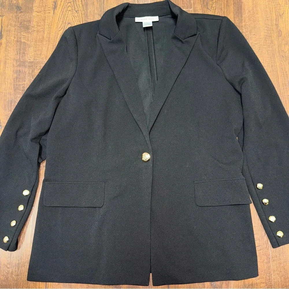 Carol Wren Black Blazer with Bold Gold Buttons women’s XL / extra large - - Picture 1 of 5
